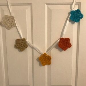 Crochet Star garland multi color